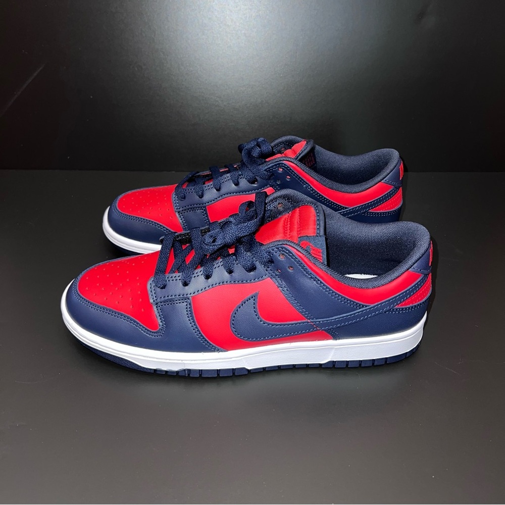 👟 Nike Dunk Low Red/Navy – Size 9.5 (DV0833-601) - Picture 2 of 10